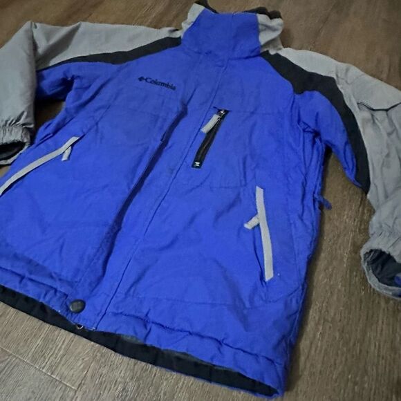 Columbia Boys Ski Jacket Coat Blue Gray Size 8 Youth Omni Tech Waterproof Snow - Picture 2 of 16